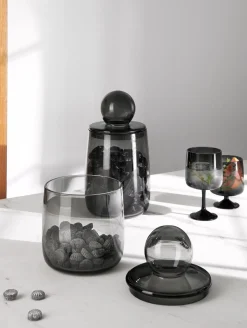 dose mit deckel, grau