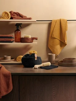 2er set baumwolltuch gestrickt, schwarz