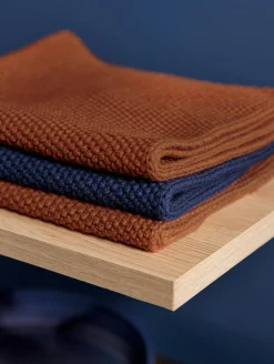 2er set baumwolltuch gestrickt,deep blue