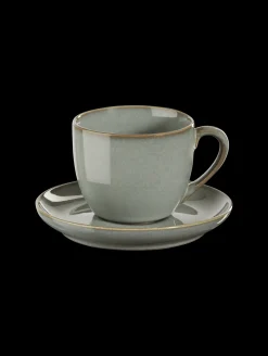 espressotasse mit unterteller, eucalyptus