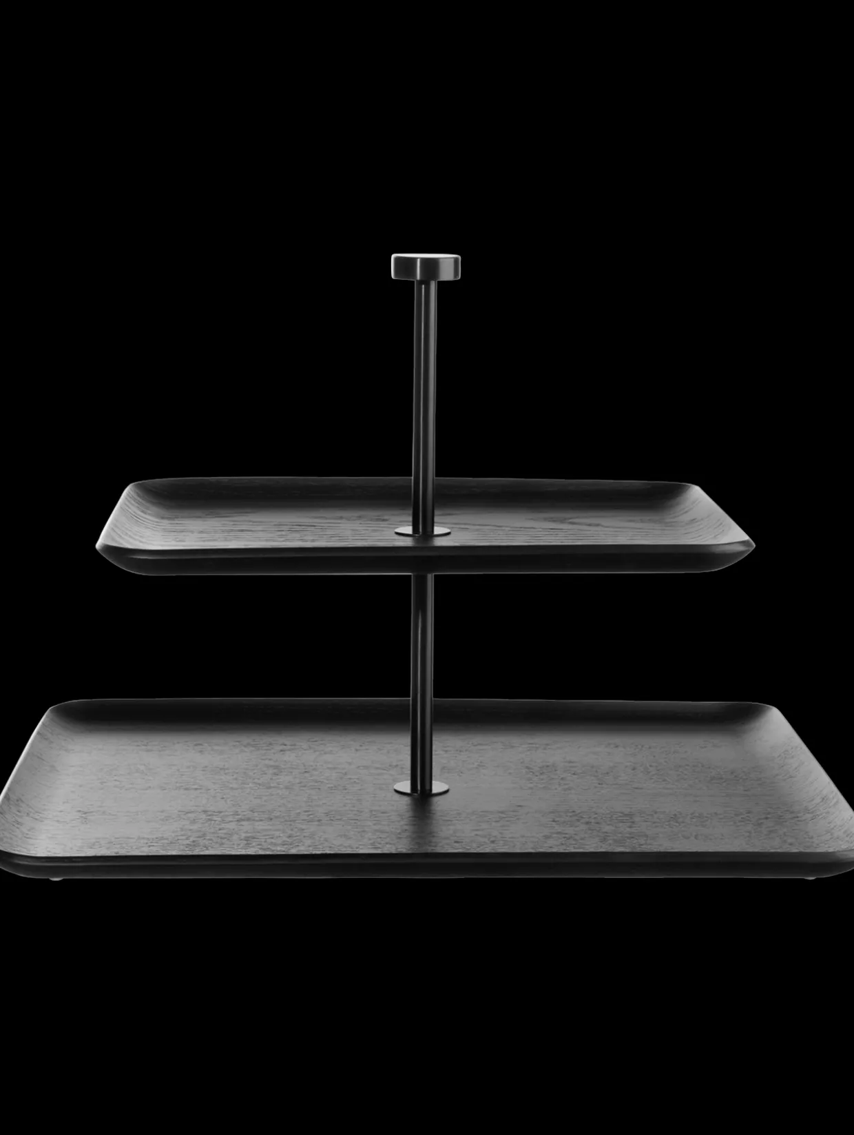 etagere 2-stufig, rechteckig, schwarz