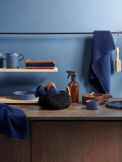 geschirrtuch gestrickt, deep blue