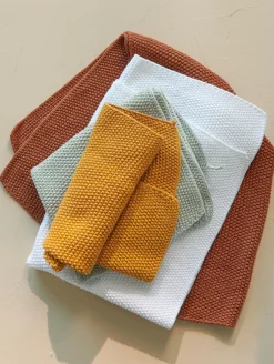 geschirrtuch gestrickt, weiß
