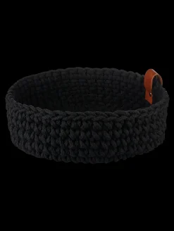 häkelkorb, schwarz, l