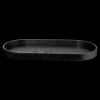 holztablett oval, schwarz