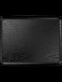 holztablett rechteckig, schwarz