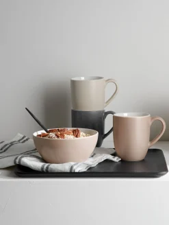 holztablett rechteckig, schwarz