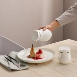 sauciere mit deckel, doppelwandig