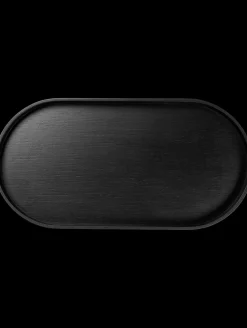 tablett, oval, schwarz, l