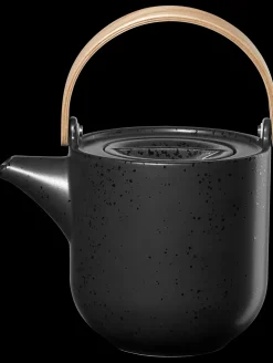 teekanne mit holzgriff, kuro