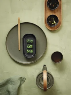 teekanne mit holzgriff, nori