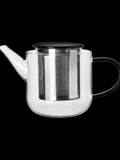 teekanne, mit schwarzem henkel/deckel