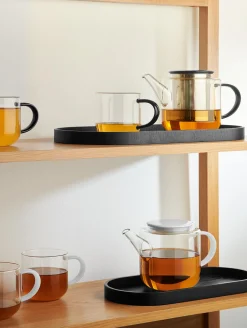 teekanne, mit schwarzem henkel/deckel