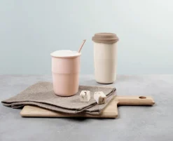 thermobecher rose, deckel rose