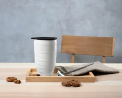 thermobecher twisted, weiß