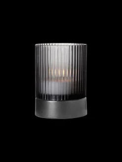 windlicht mit porzellanfuß, grey